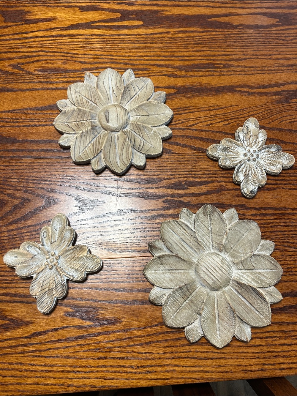 Neutral Woodgrain Floral Wall Décor Set